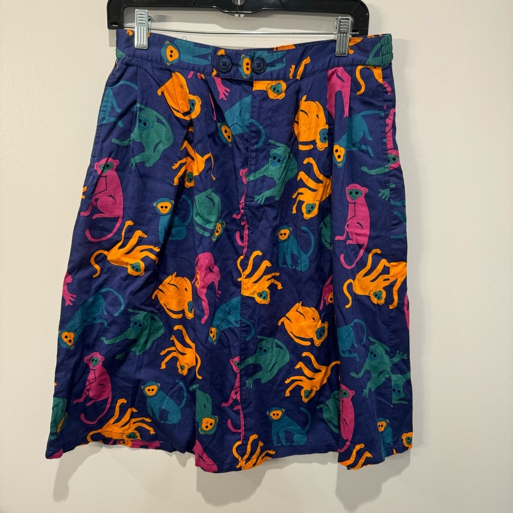 Modcloth Monkey Print Aline Skirt large